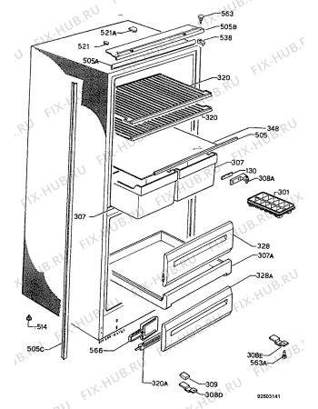 Взрыв-схема холодильника Zanker ZKK9424K - Схема узла Refrigerator housing